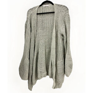Miss Sparkling Open Knit Oversized Cardigan Sweater, Size XL